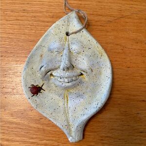 Leaf Face Sculpture